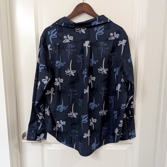 Like New CON.STRUCT Cat Floral Long Sleeve Everyday Shirt, size XL - Picture 7 of 12